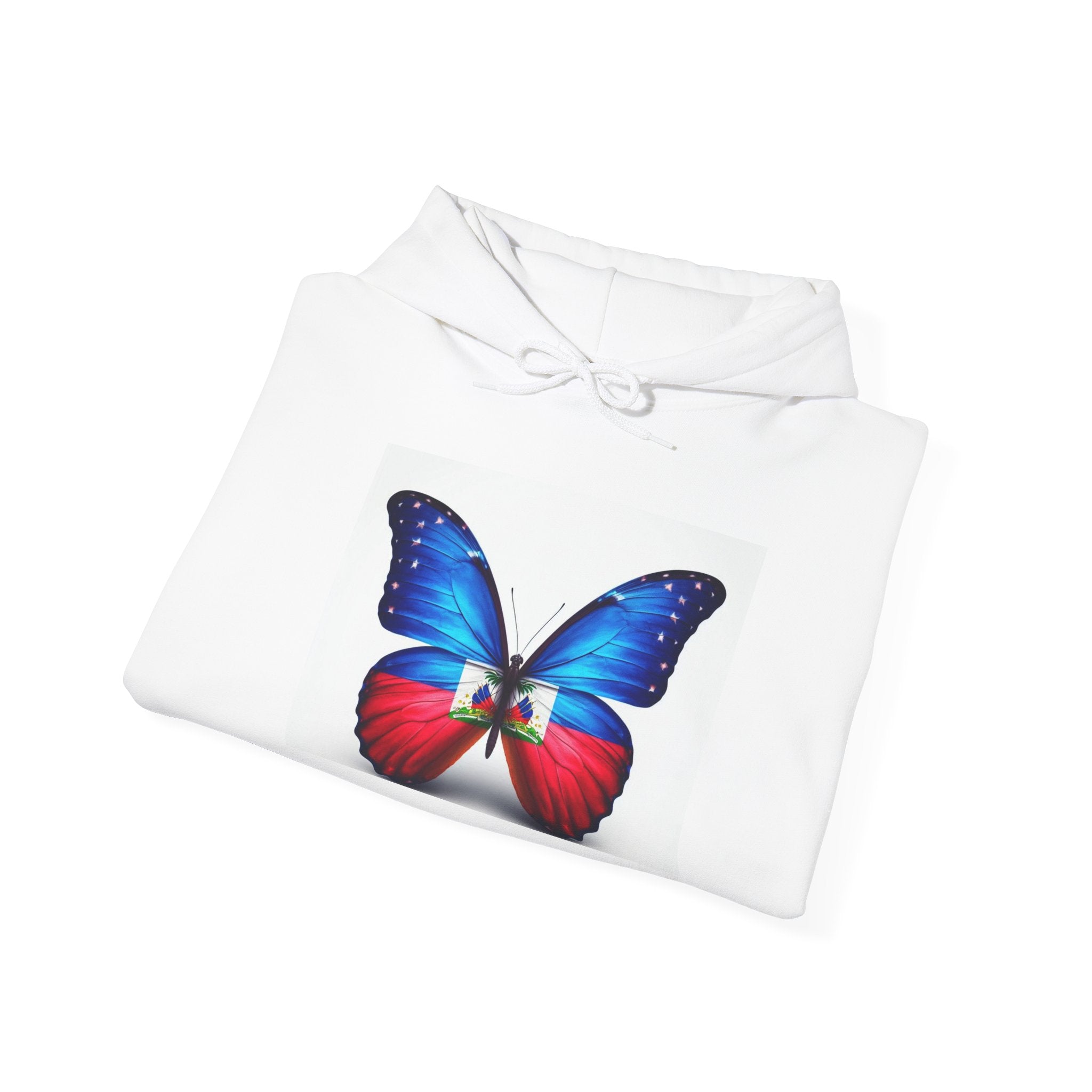 Butterfly Haitian Flag Hoodie Butterfly Graphic Sweatshirt