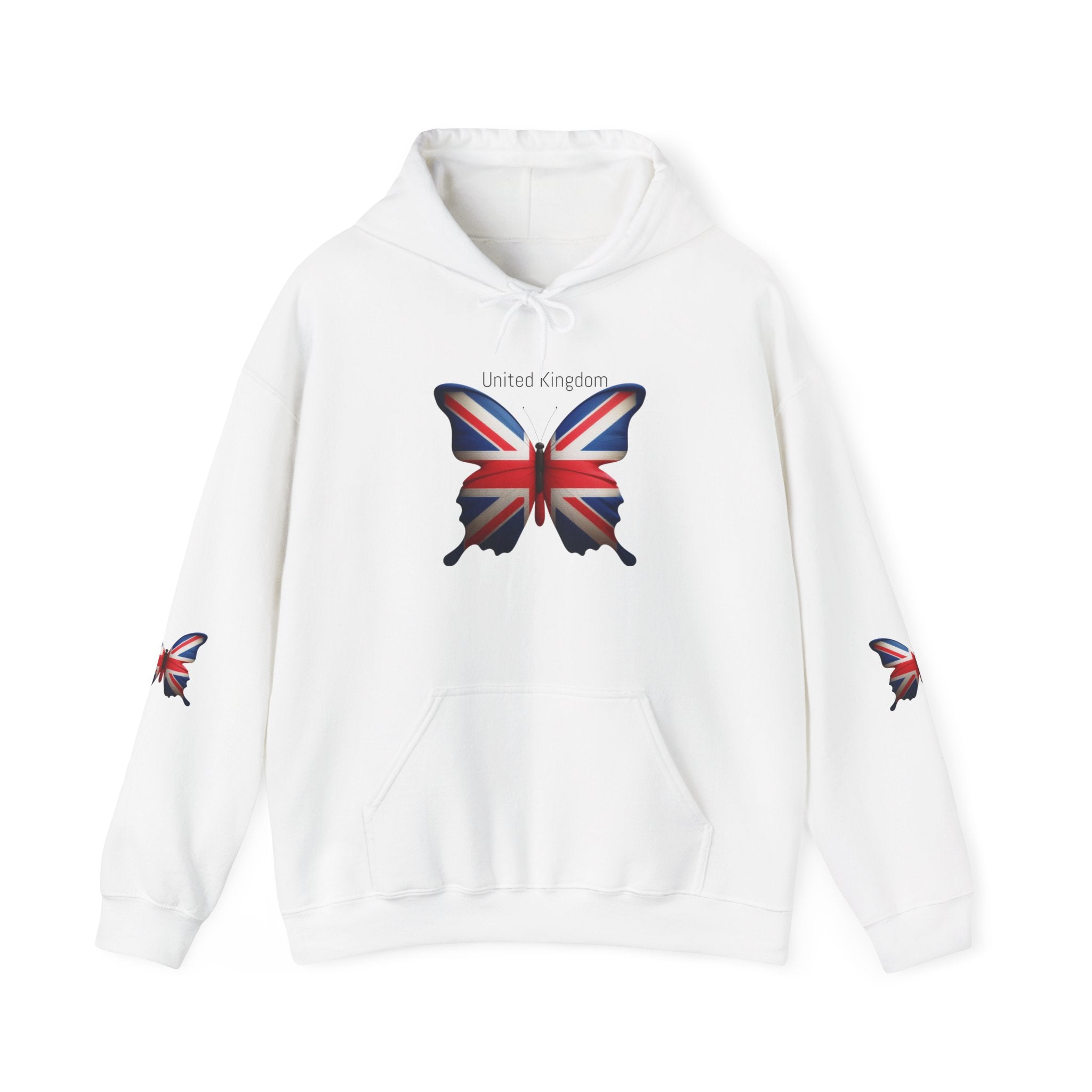 Union British Flag Butterfly Graphic Hoodie Pullover