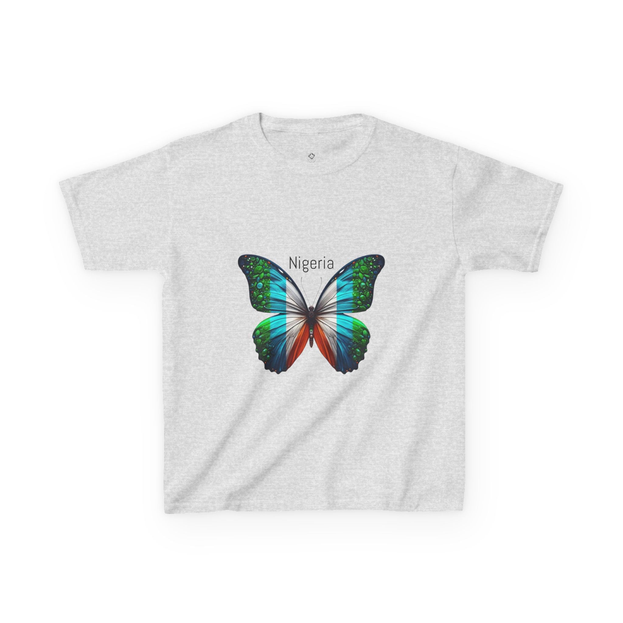Kids Tee — Colorful Butterfly 'Nigeria' Graphic