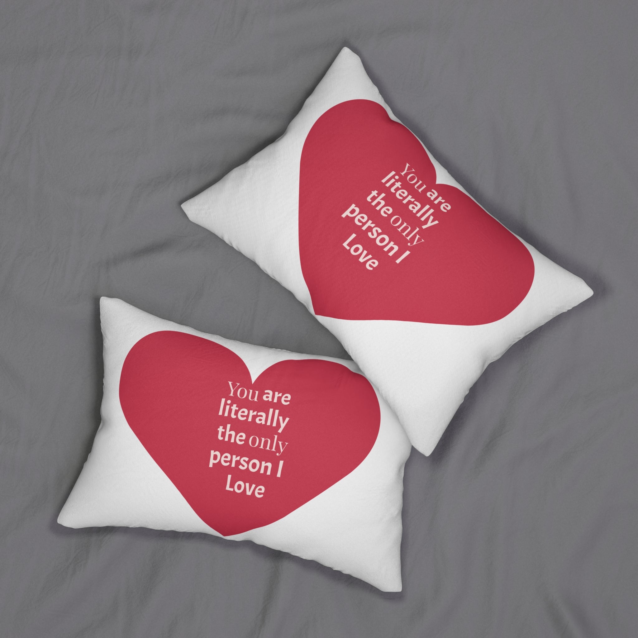 Spun Polyester Valentine Day Lumbar Pillow