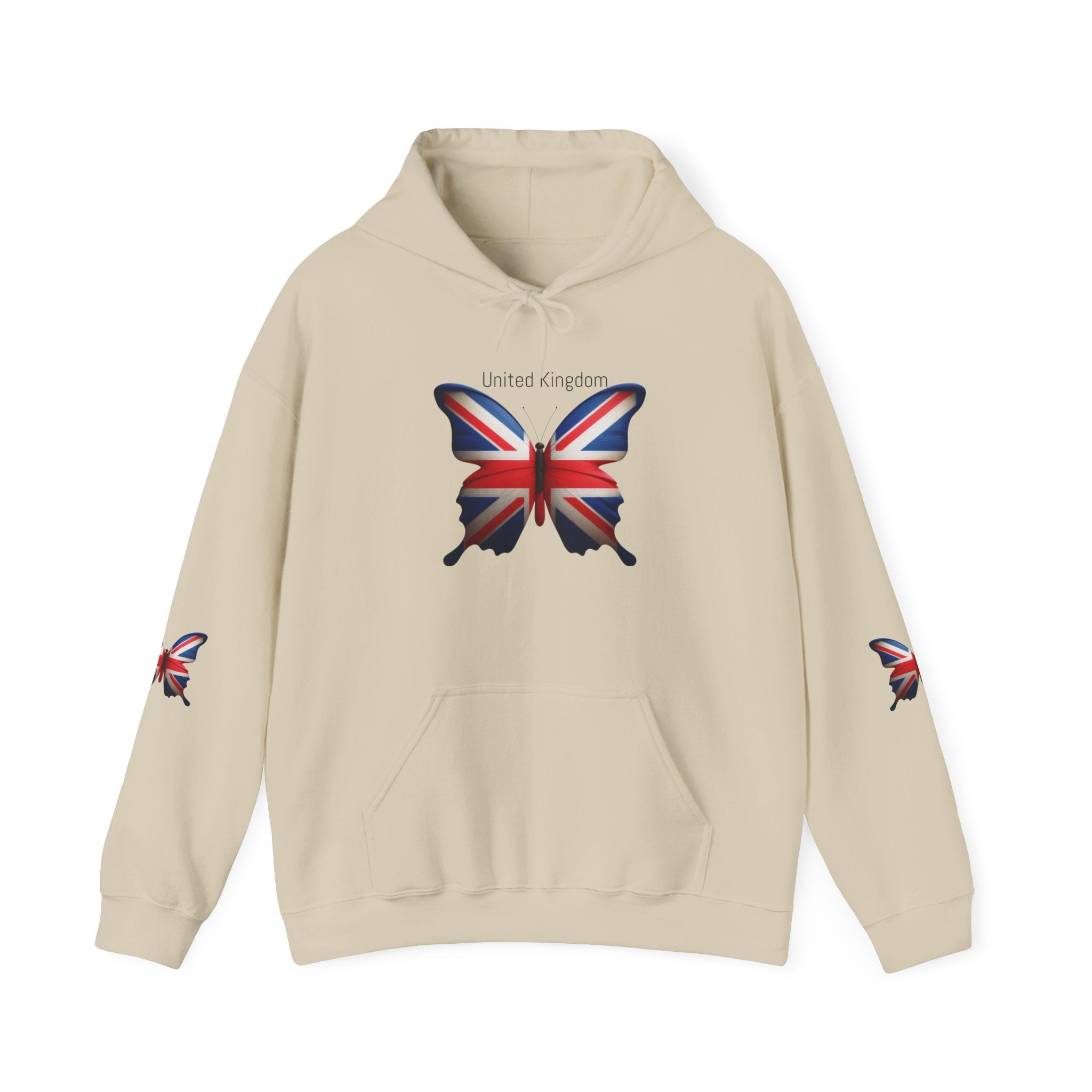 Union British Flag Butterfly Graphic Hoodie Pullover