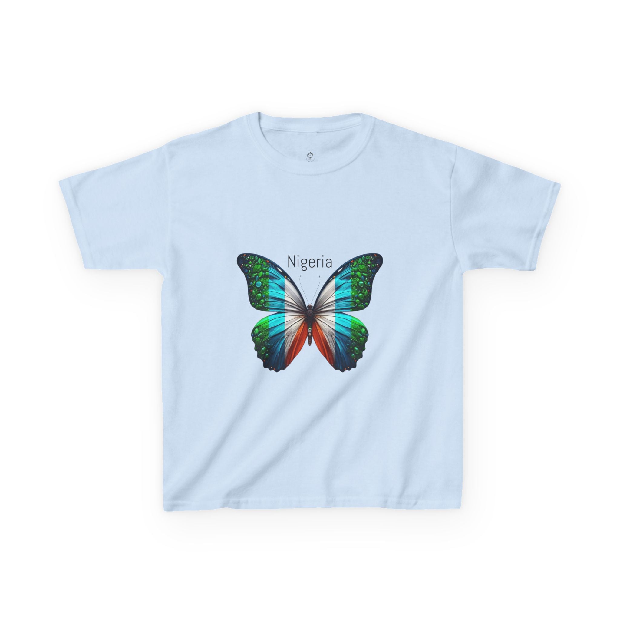 Kids Tee — Colorful Butterfly 'Nigeria' Graphic