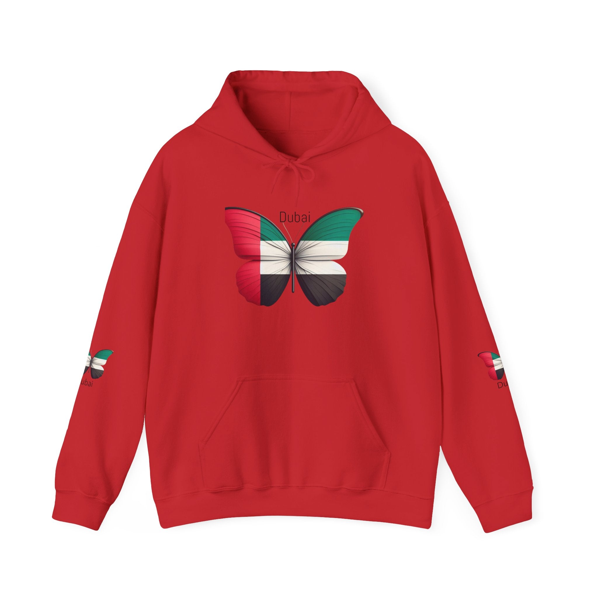 Dubai Flag Butterfly Hoodie – UAE Pride Pullover Sweatshirt