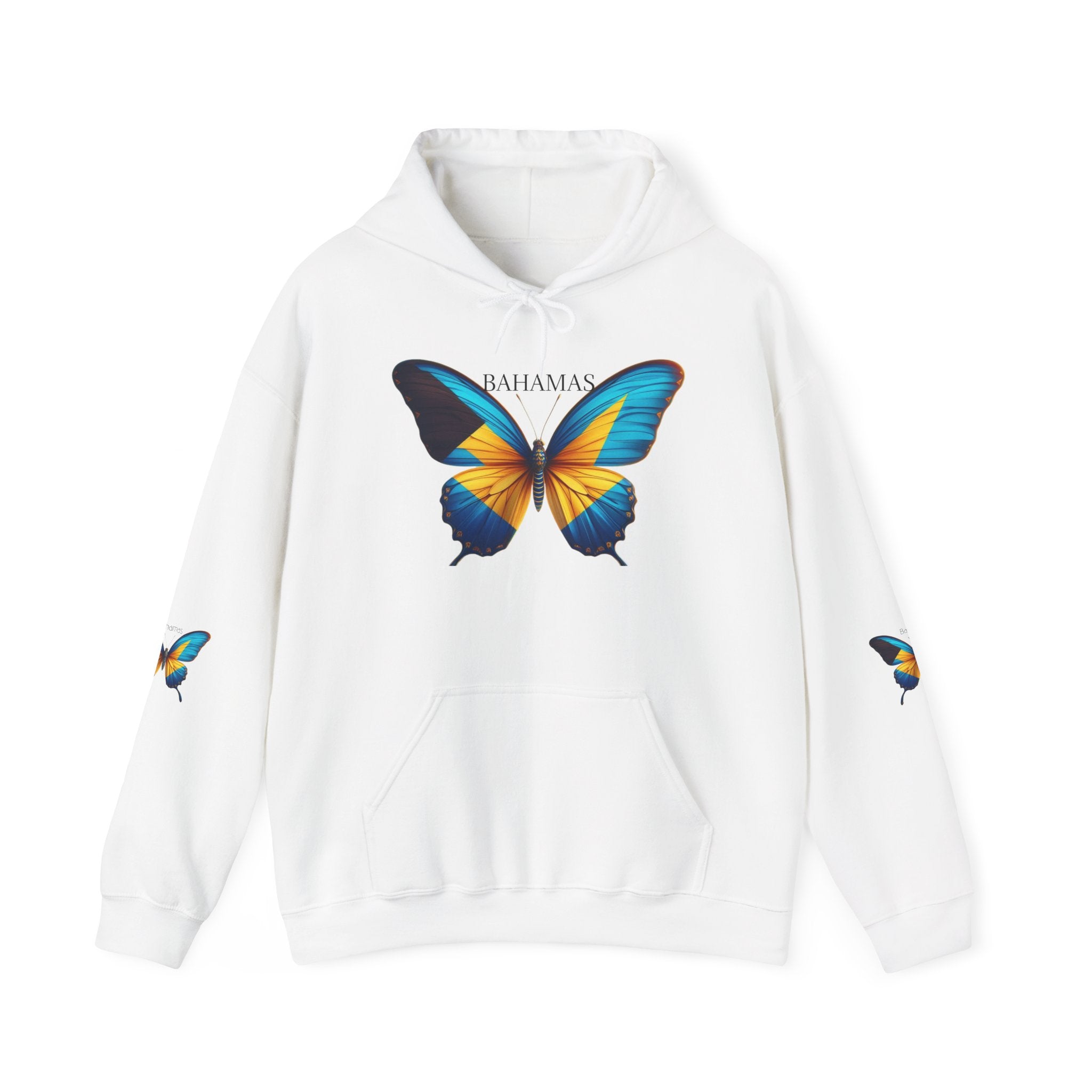 Bahamas Flag Butterfly Unisex Heavy Blend Hooded Sweatshirt