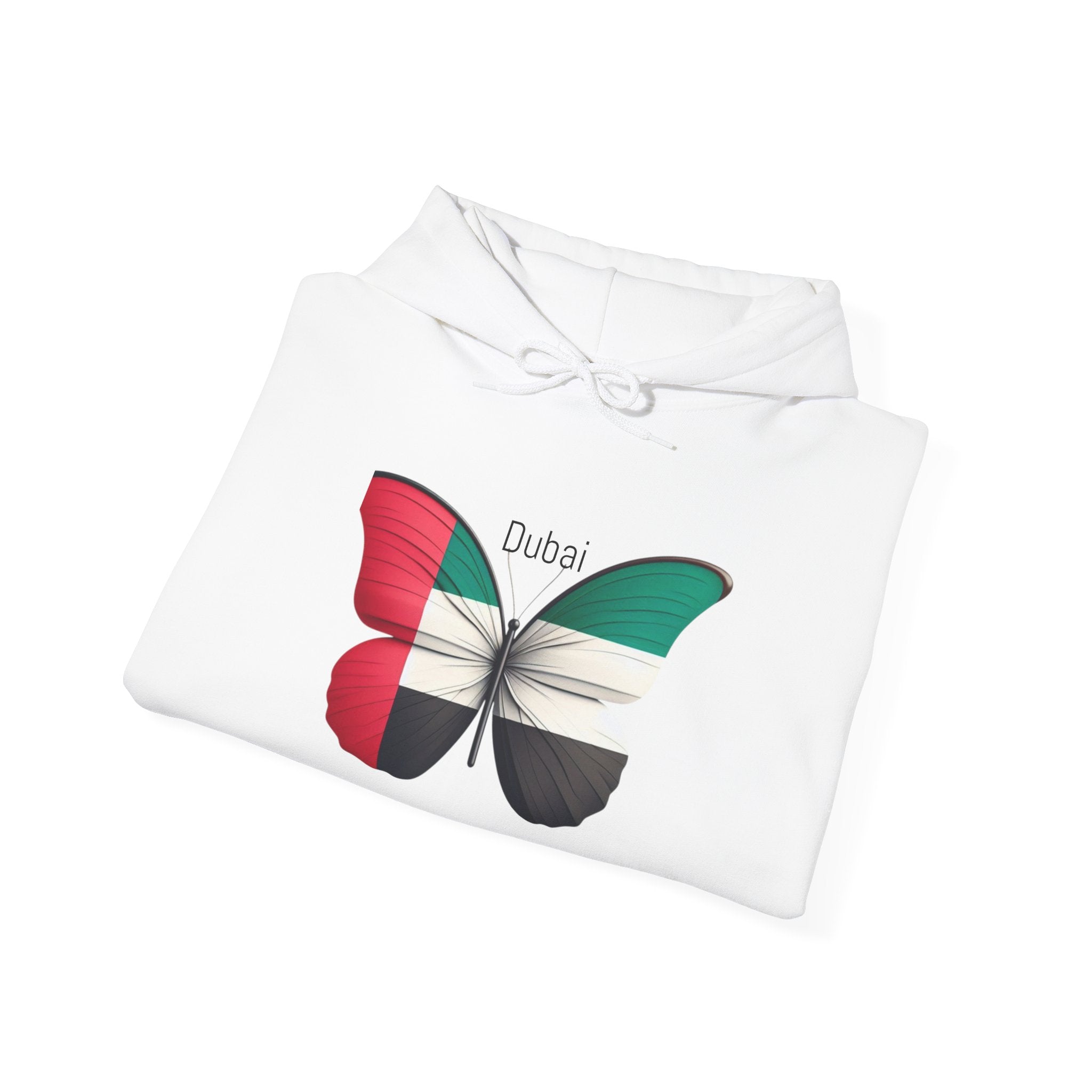Dubai Flag Butterfly Hoodie – UAE Pride Pullover Sweatshirt