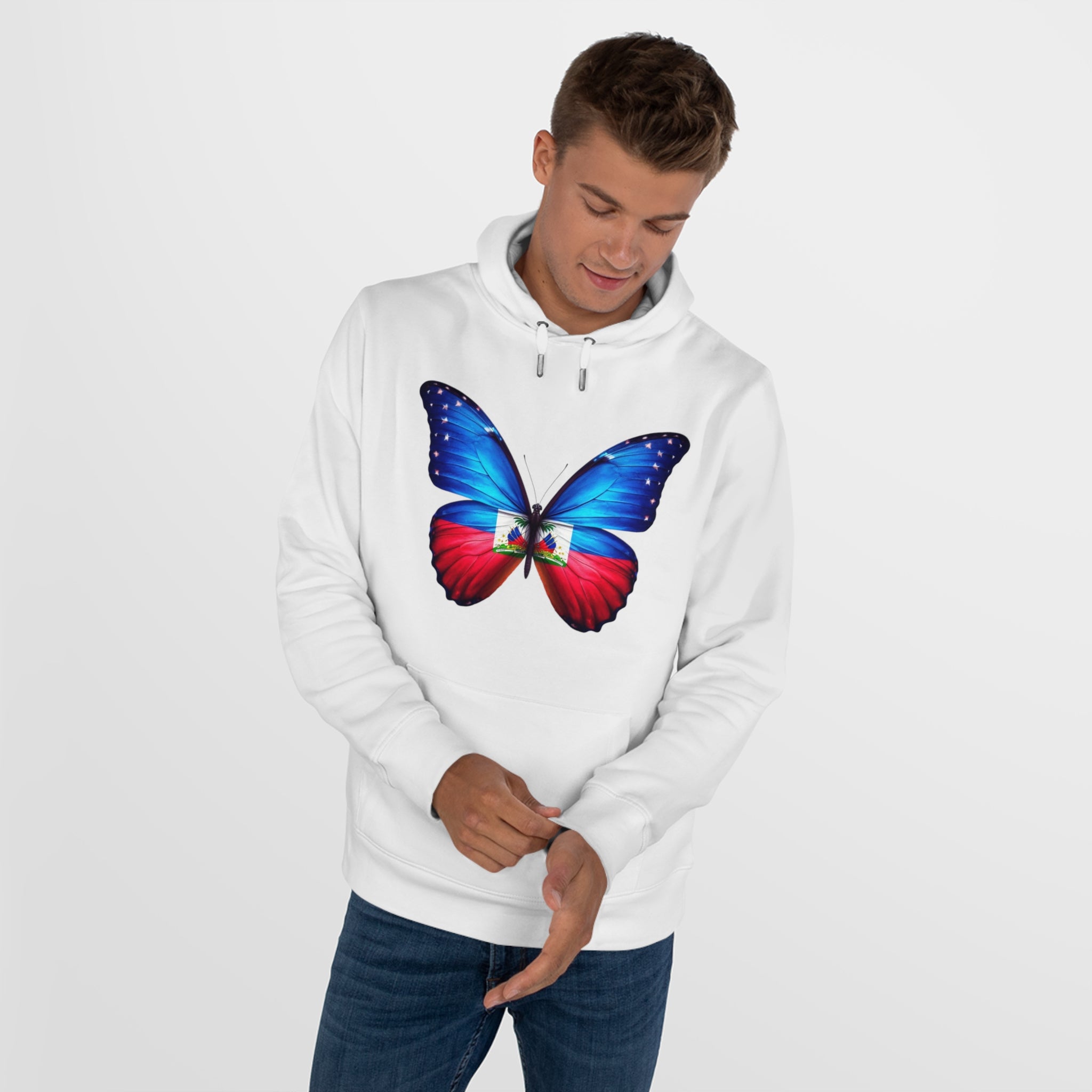 Haitian Butterfly Flag Hoodie Sweatshirt