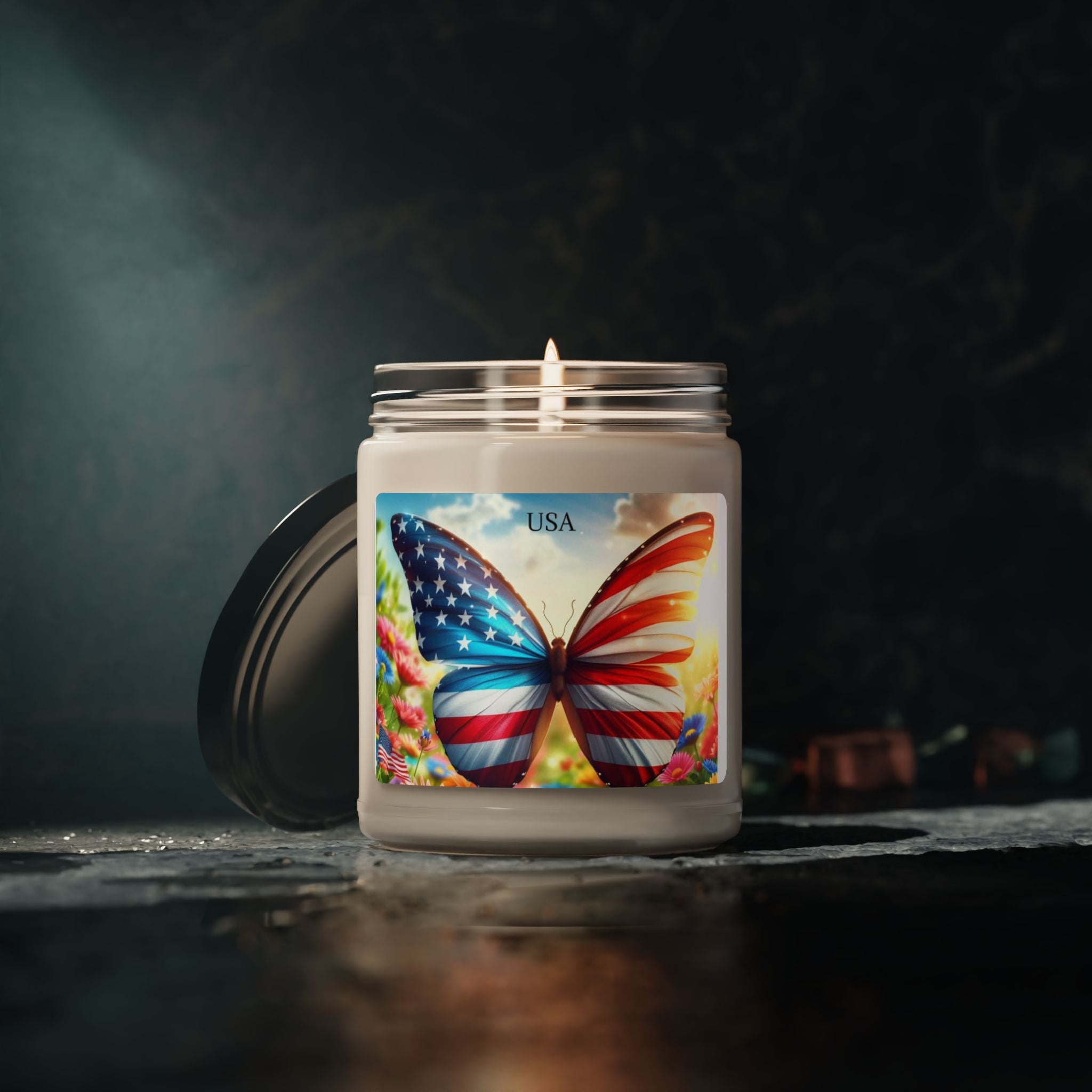 USA FLAG Scented Soy Candle, 9oz