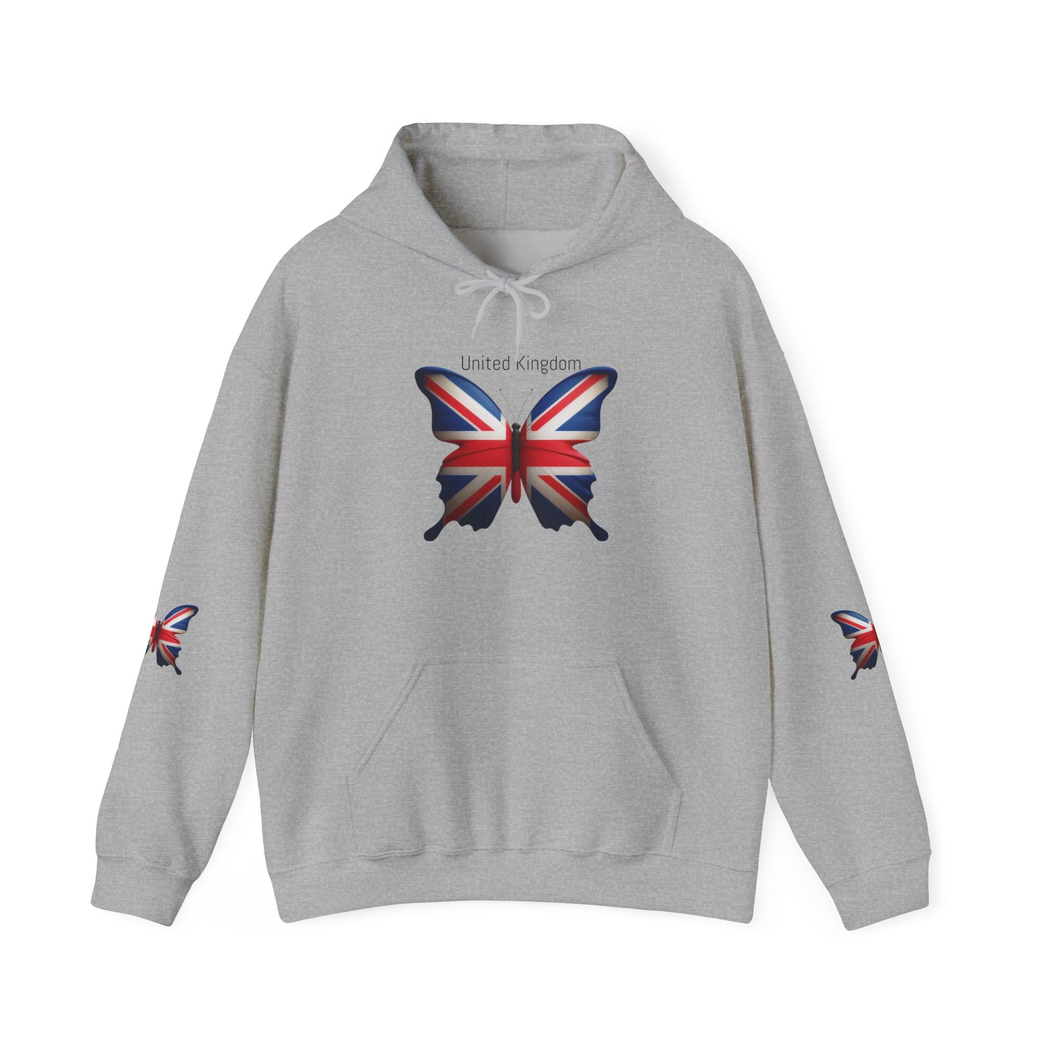 Union British Flag Butterfly Graphic Hoodie Pullover