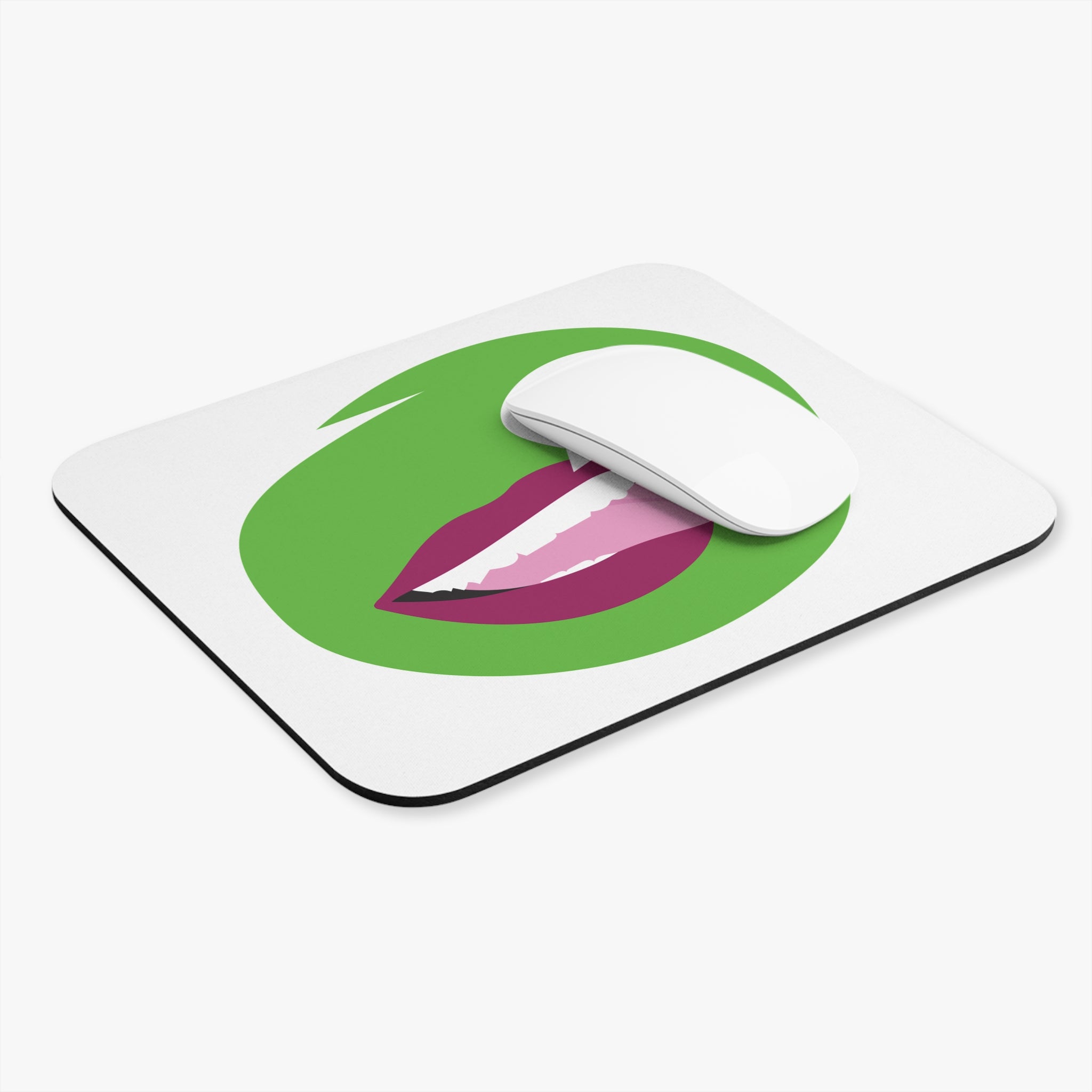 Playful Lip Art Design with “Ooh My!” Speech Bubble Mouse Pad