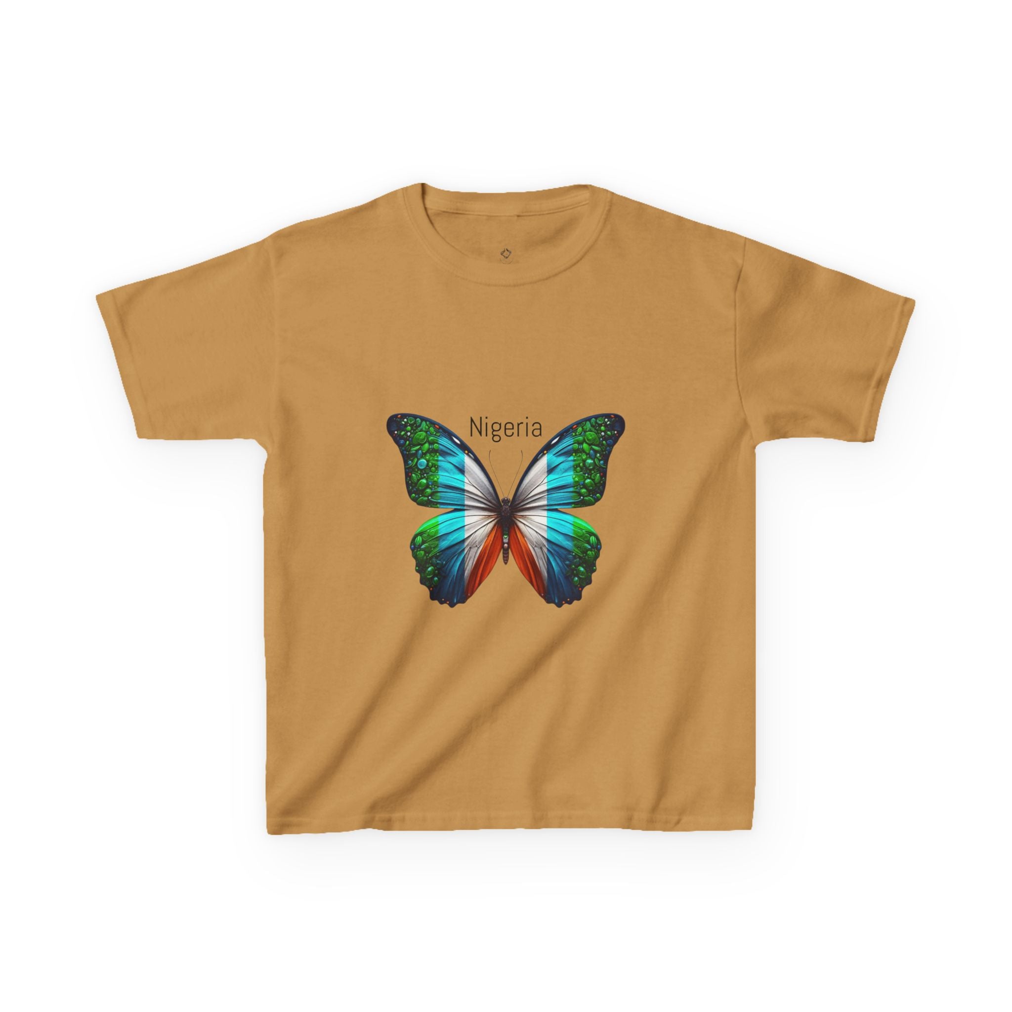 Kids Tee — Colorful Butterfly 'Nigeria' Graphic