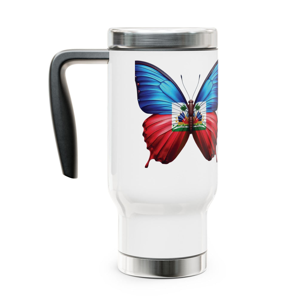 Butterfly Haitian Flag Travel Mug 14 oz