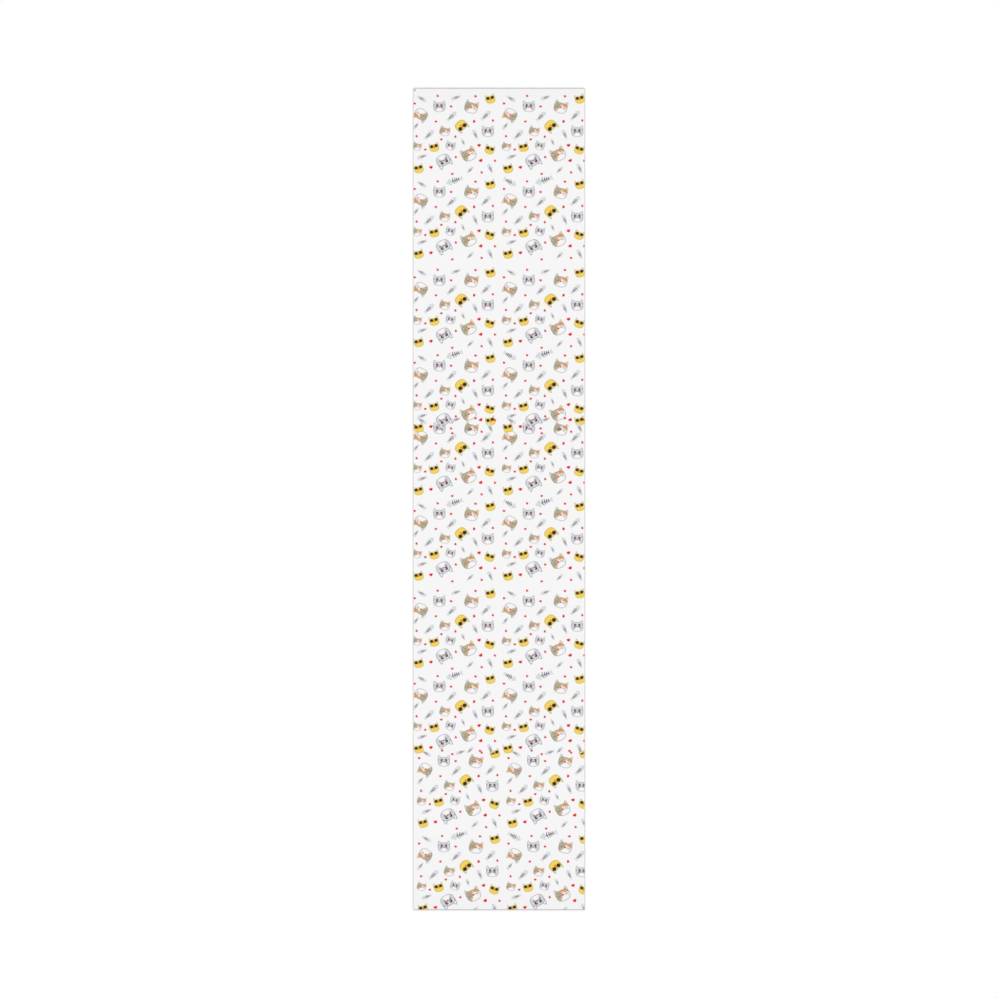 Cute Kitty Faces & Fishbone Holiday gift Wrapping Paper