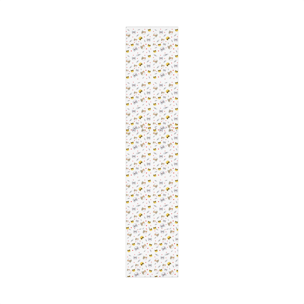 Cute Kitty Faces & Fishbone Holiday gift Wrapping Paper