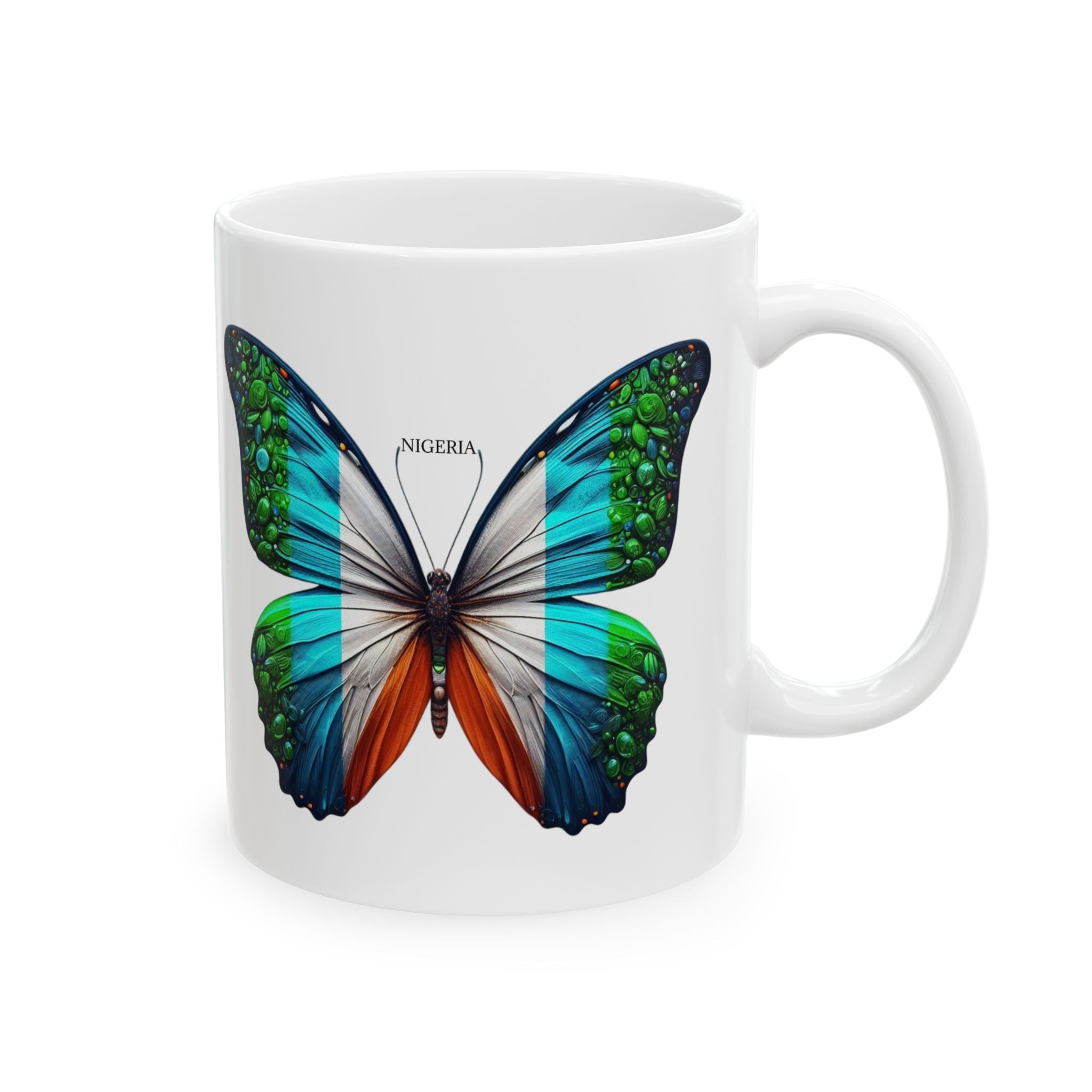 NIGERIAN FLAG Ceramic Mug.