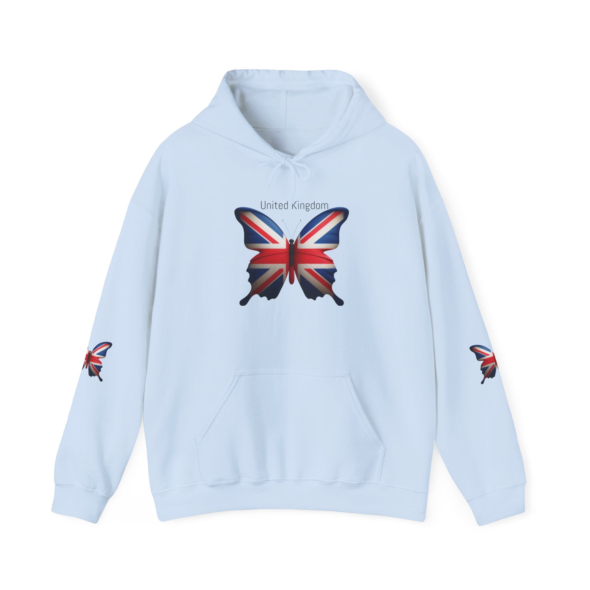 Union British Flag Butterfly Graphic Hoodie Pullover