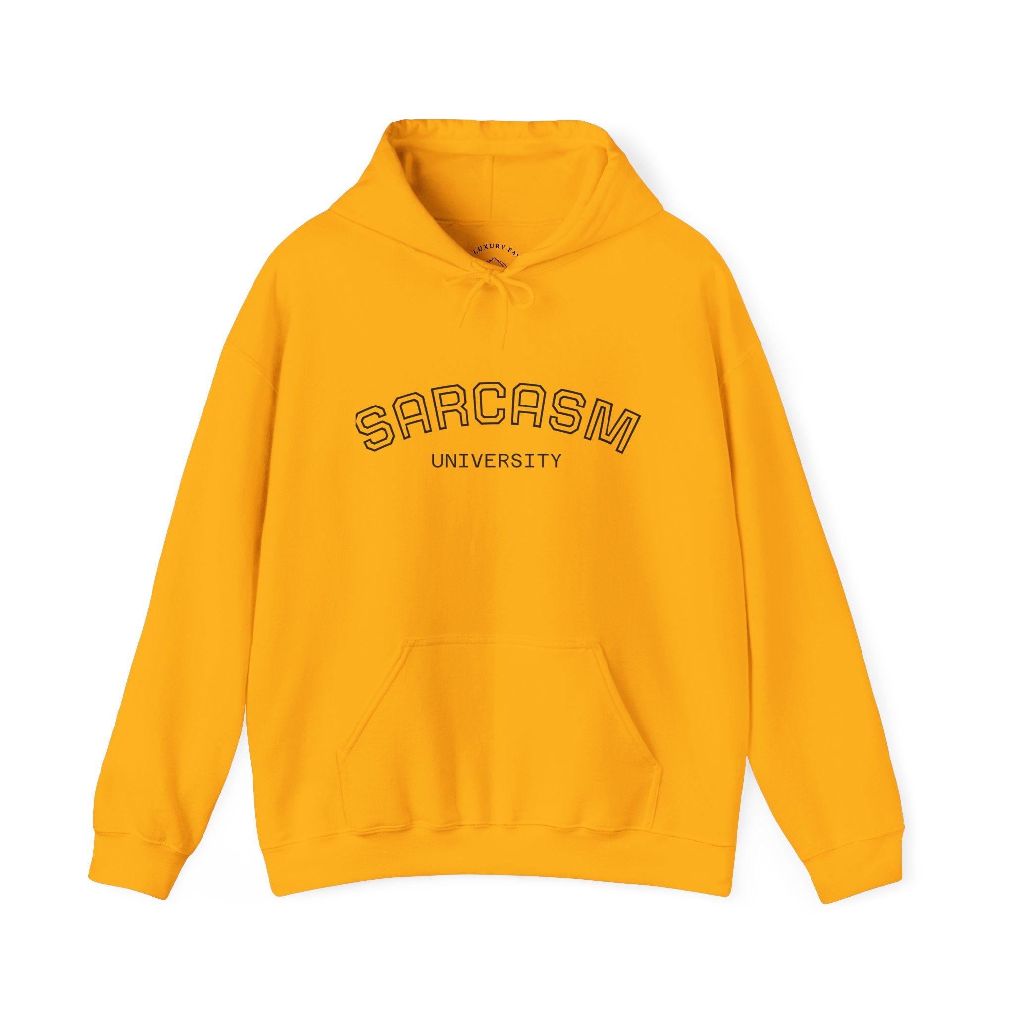 Sarcasm University Hoodie - Unisex Heavy Blend Sweatshirt for Humor Lovers, Gift for College Students, Trendy Casual Wear