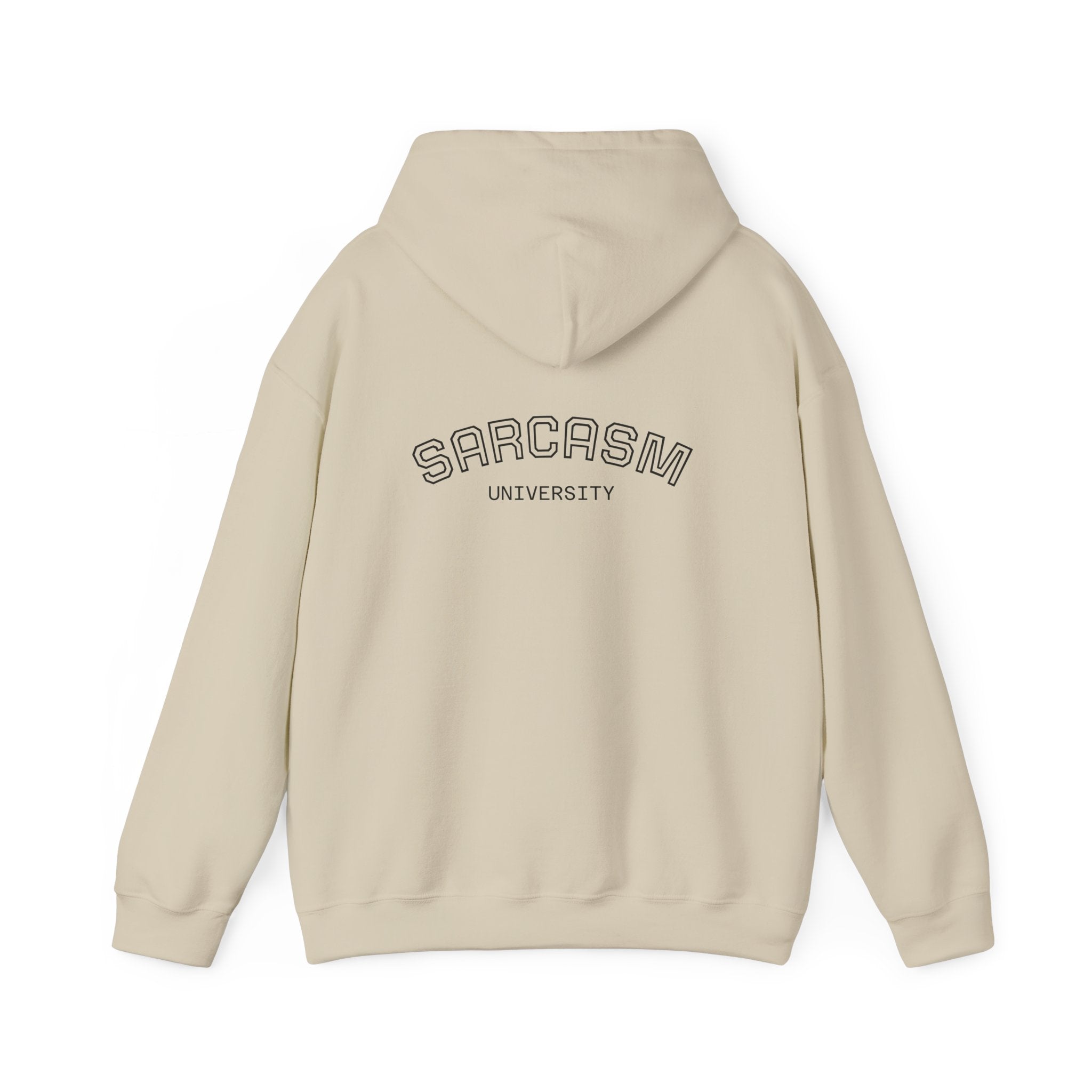 Sarcasm University Hoodie - Unisex Heavy Blend Sweatshirt for Humor Lovers, Gift for College Students, Trendy Casual Wear