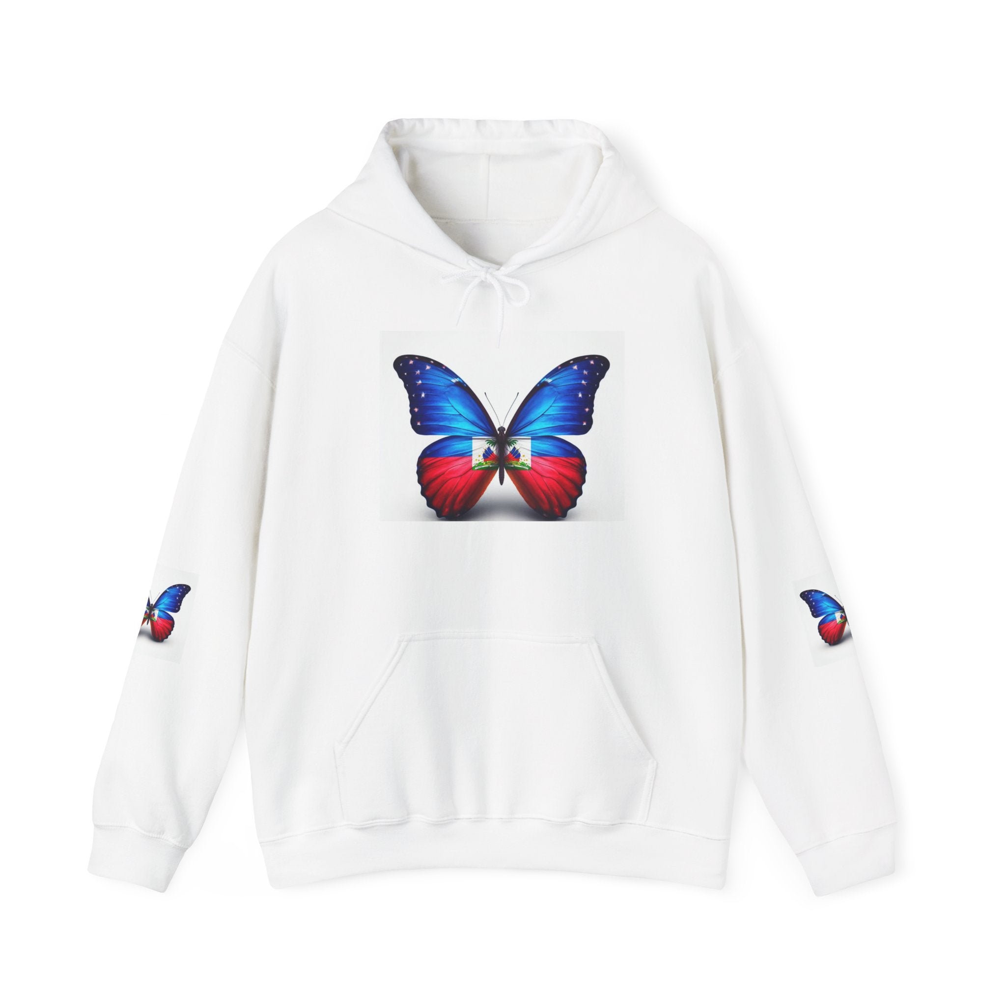 Butterfly Haitian Flag Hoodie Butterfly Graphic Sweatshirt