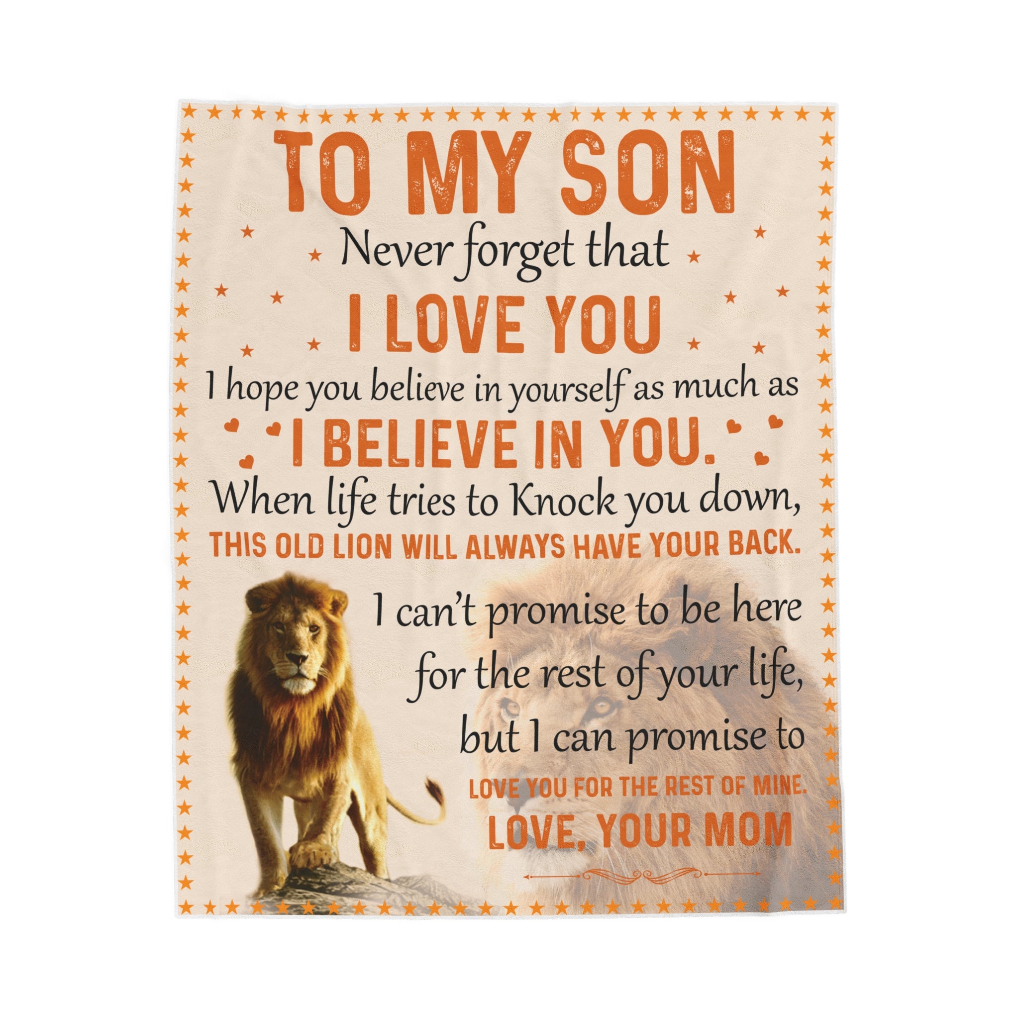 To My Son Velveteen Plush Blanket