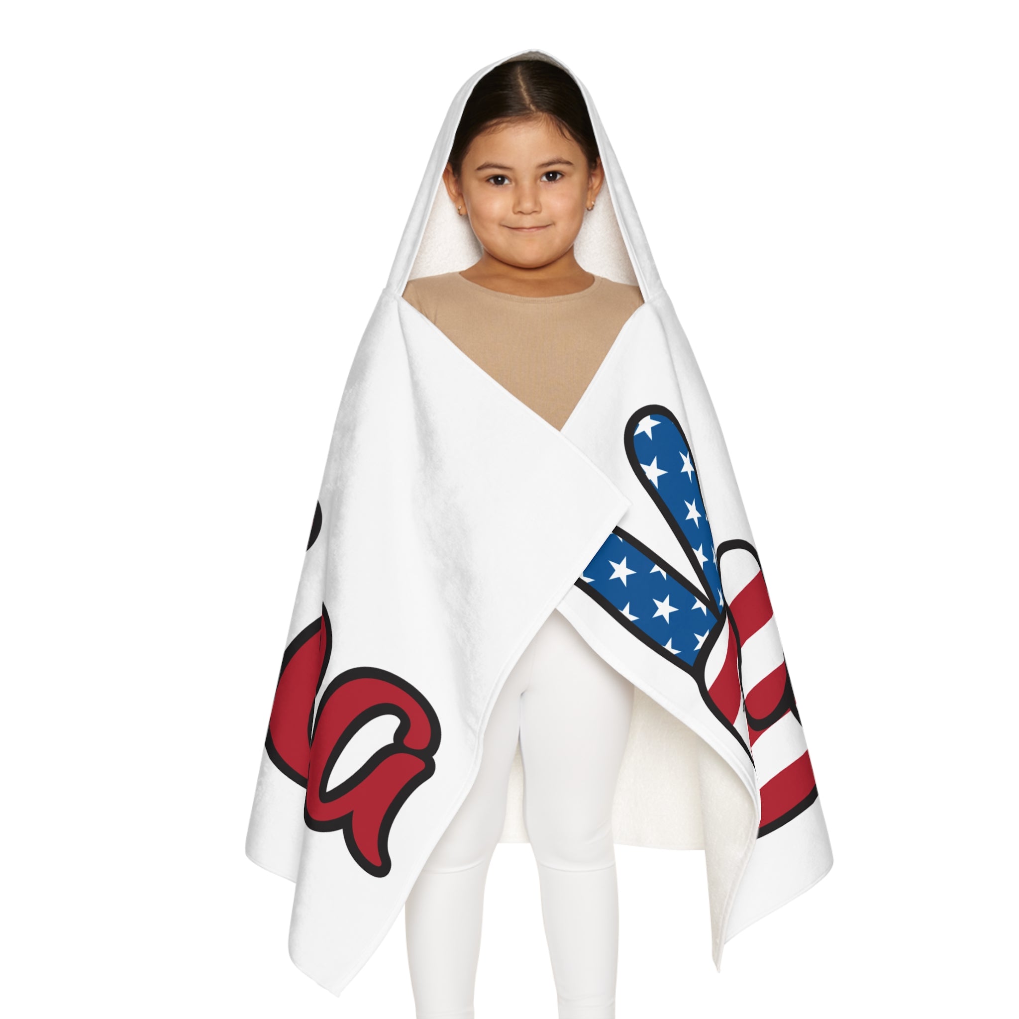 I Love America Youth Hooded Towel