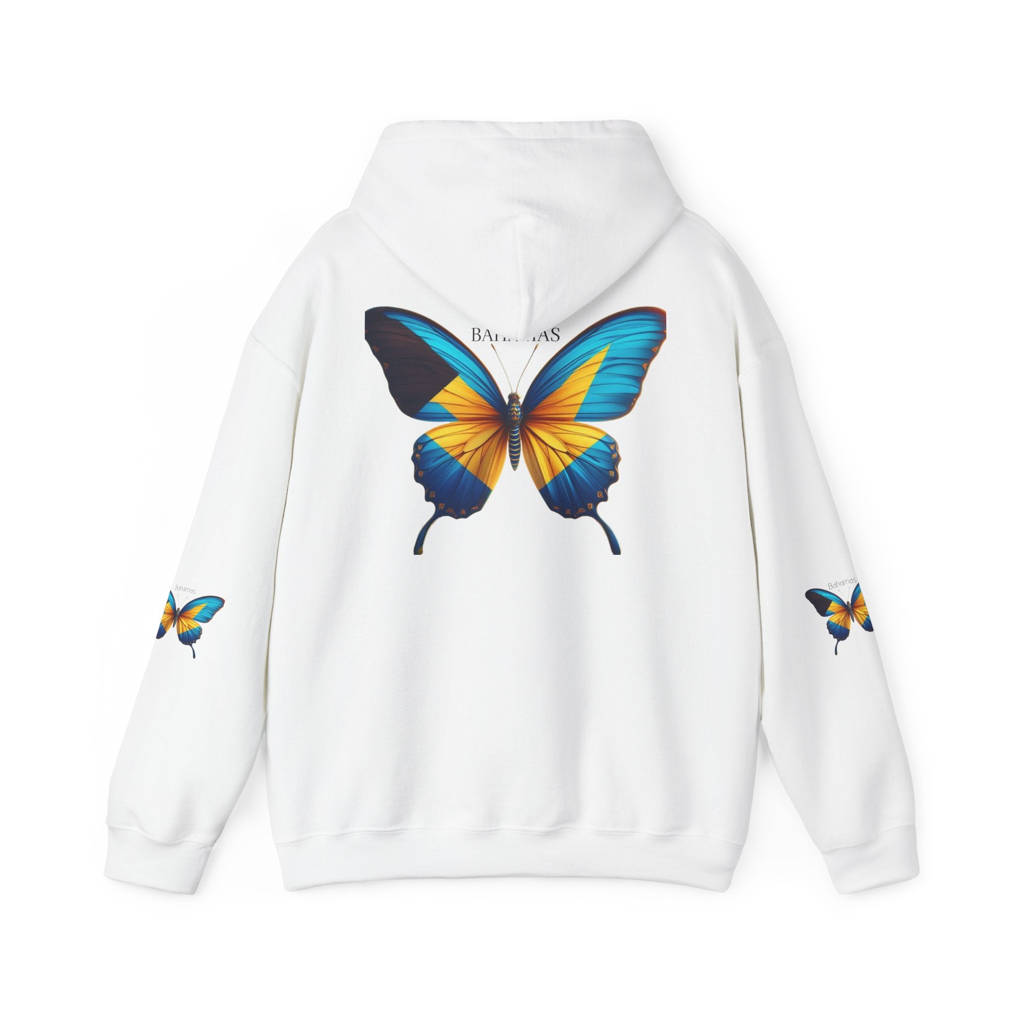Bahamas Flag Butterfly Unisex Heavy Blend Hooded Sweatshirt