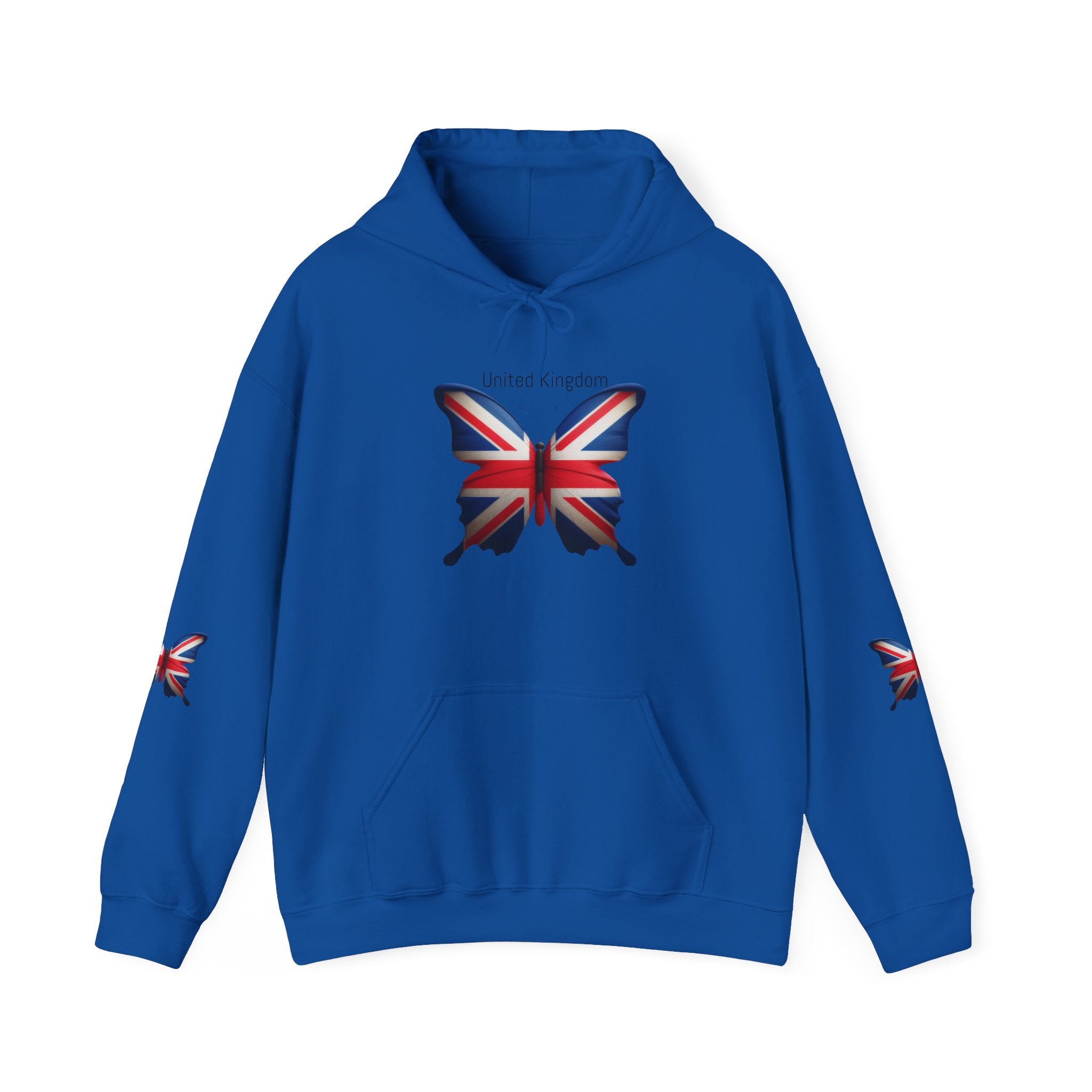 Union British Flag Butterfly Graphic Hoodie Pullover