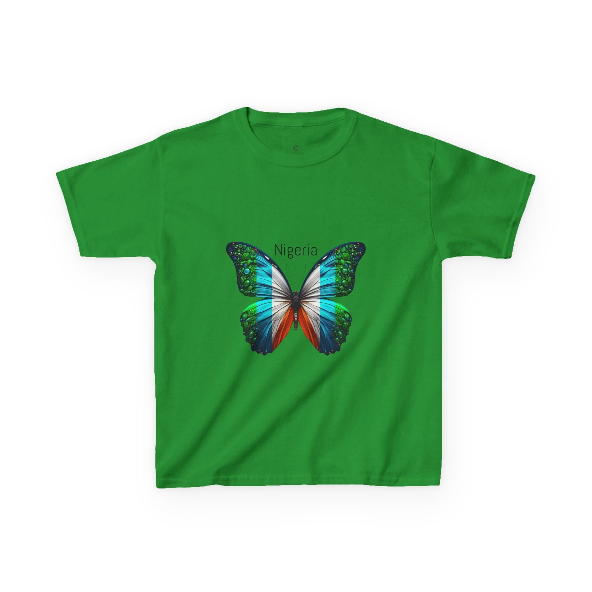 Kids Tee — Colorful Butterfly 'Nigeria' Graphic