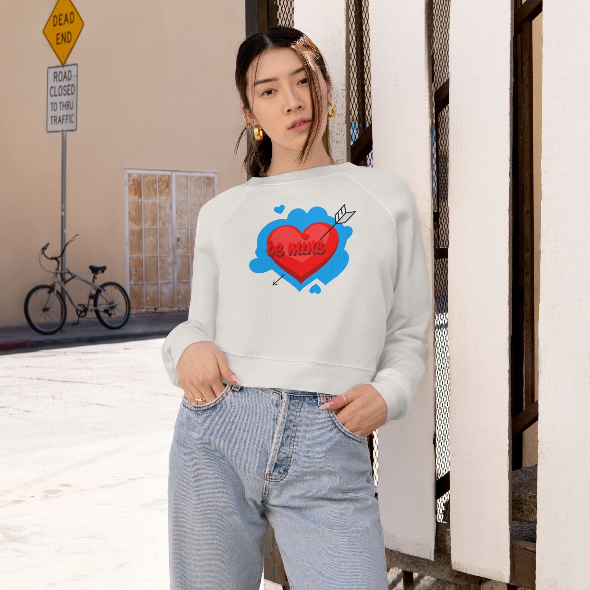 Valentines Cropped Fleece Pullover