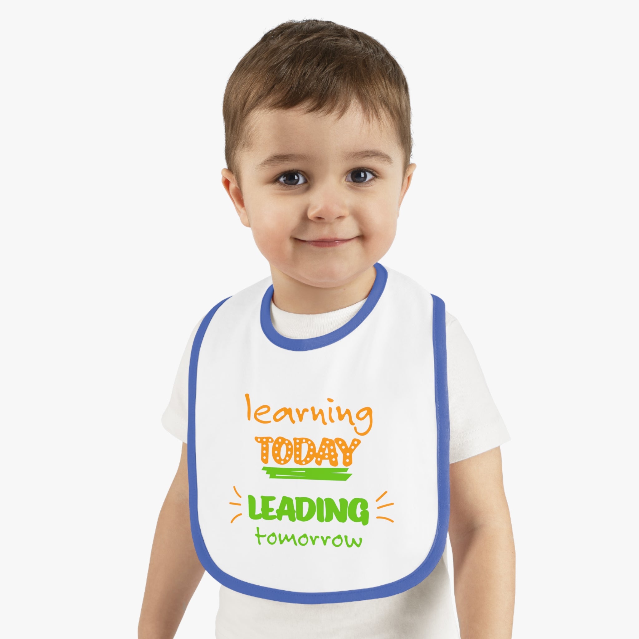 Learning Today Leading Tomorrow Baby Contrast Trim Jersey Bib
