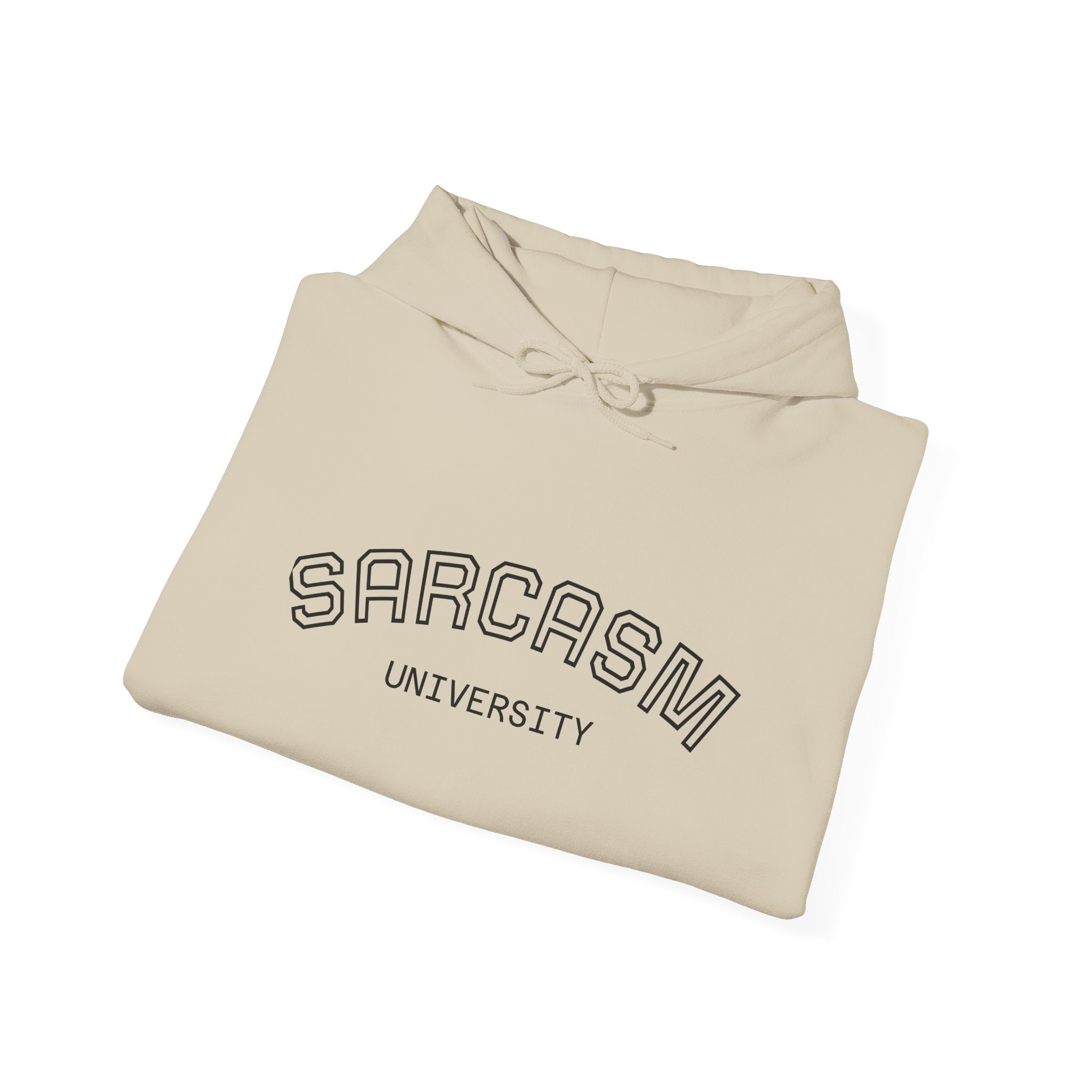 Sarcasm University Hoodie - Unisex Heavy Blend Sweatshirt for Humor Lovers, Gift for College Students, Trendy Casual Wear