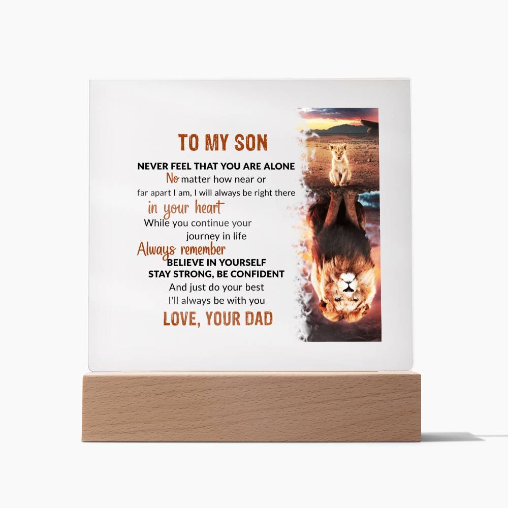 To My Son | Square Acrylic Plaque