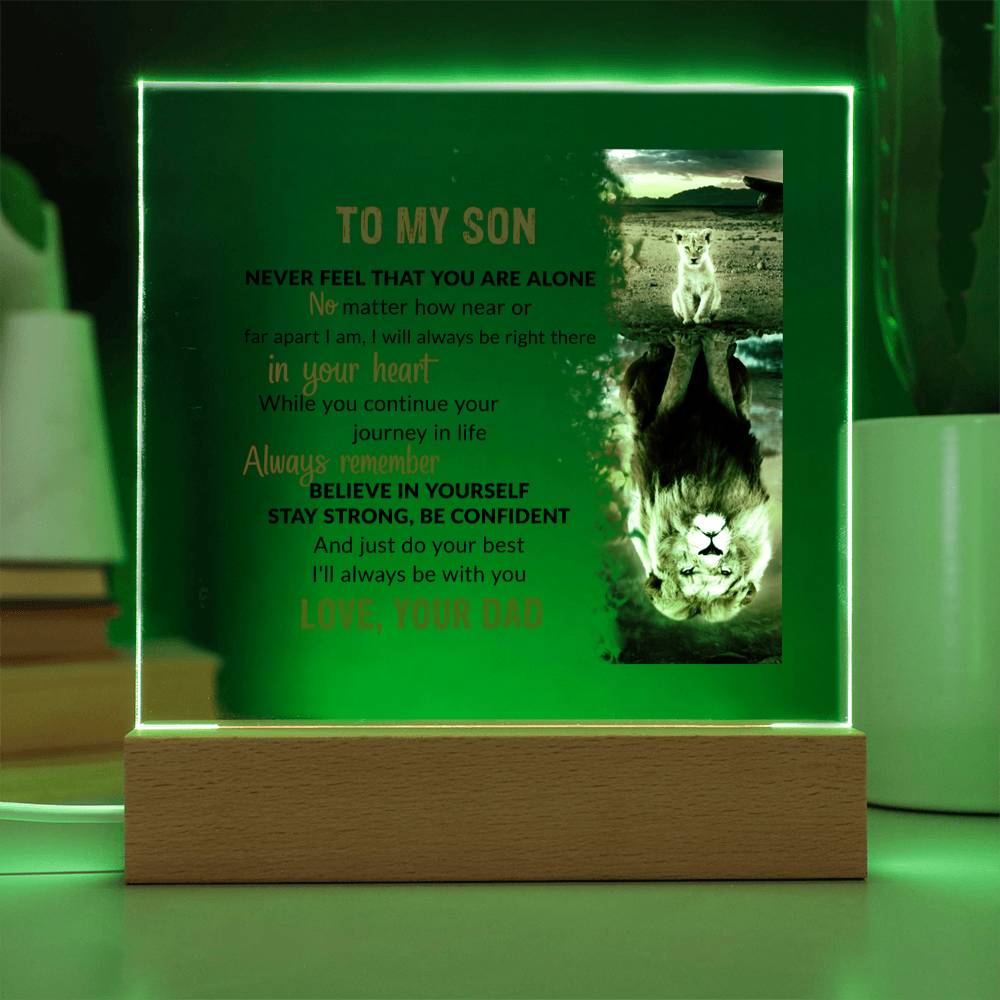 To My Son | Square Acrylic Plaque