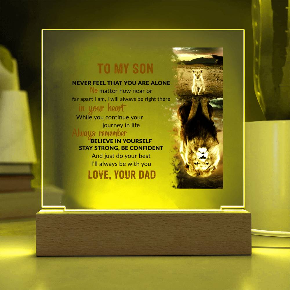 To My Son | Square Acrylic Plaque