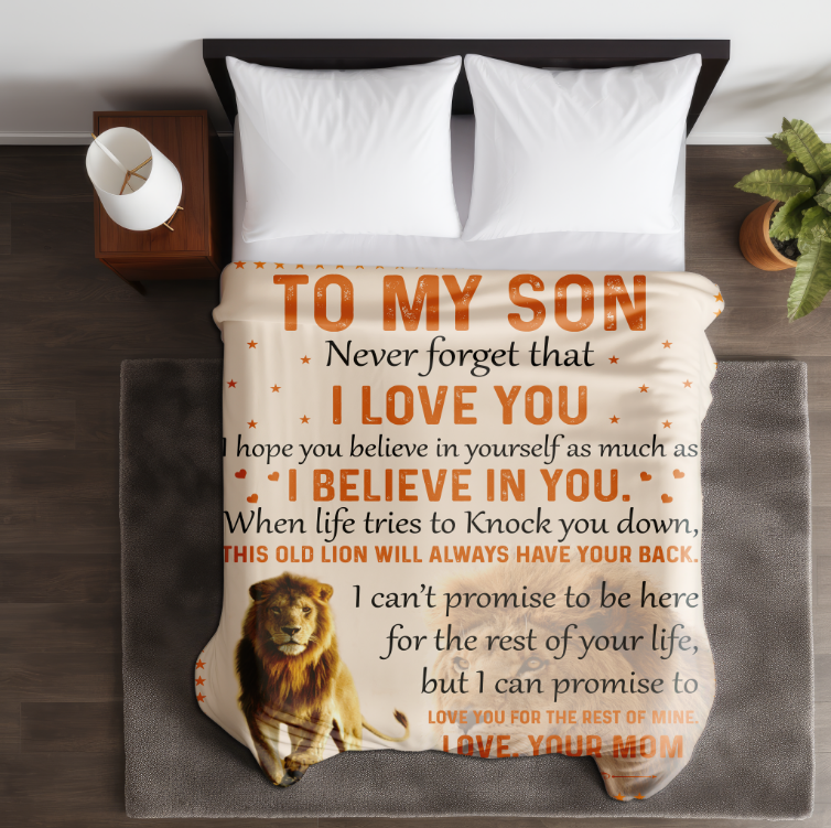 To My Son Velveteen Plush Blanket
