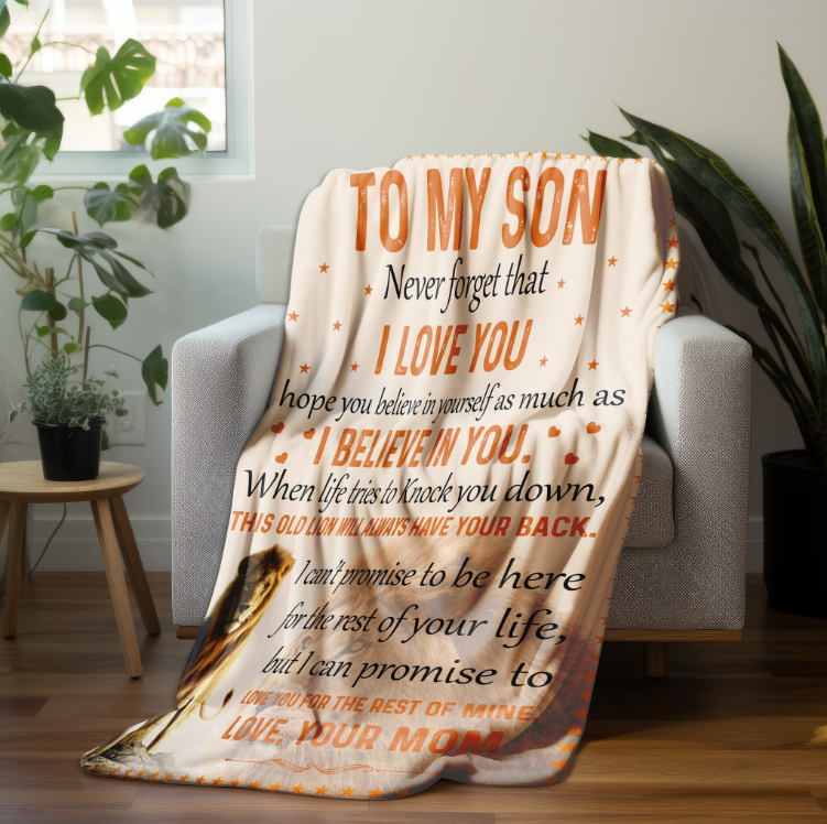 To My Son Velveteen Plush Blanket